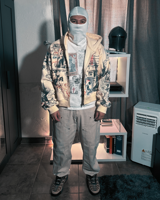 Victory Postage Hoodie – All-Over Vintage War Print